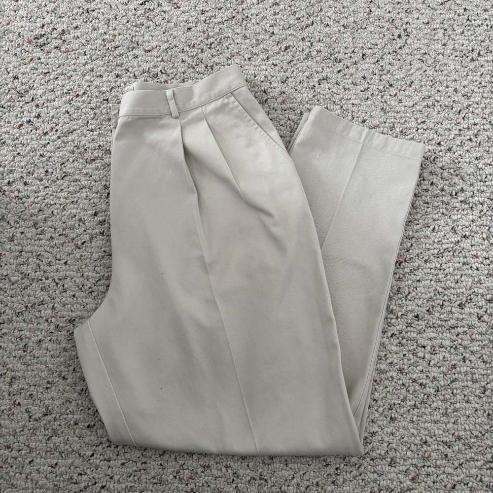 Vintage LL BEAN Women’s Original Fit Pleated Twill Khaki Chino Pants
